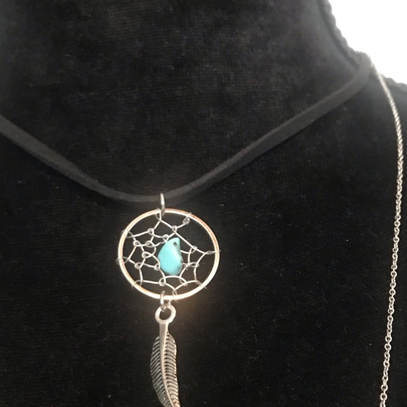 WHY silver dreamcatcher layer necklace NWT - Picture 3 of 4